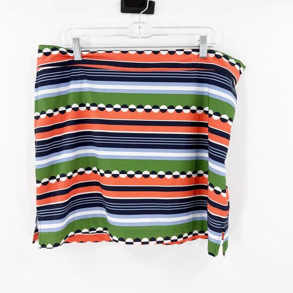 IZOD Golf Women's Striped Skort Size 14 Multicolor Stretch Polyester Blend - Picture 1 of 13